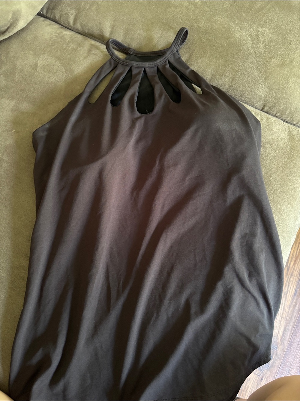 Black Cutout Halter Tank Top